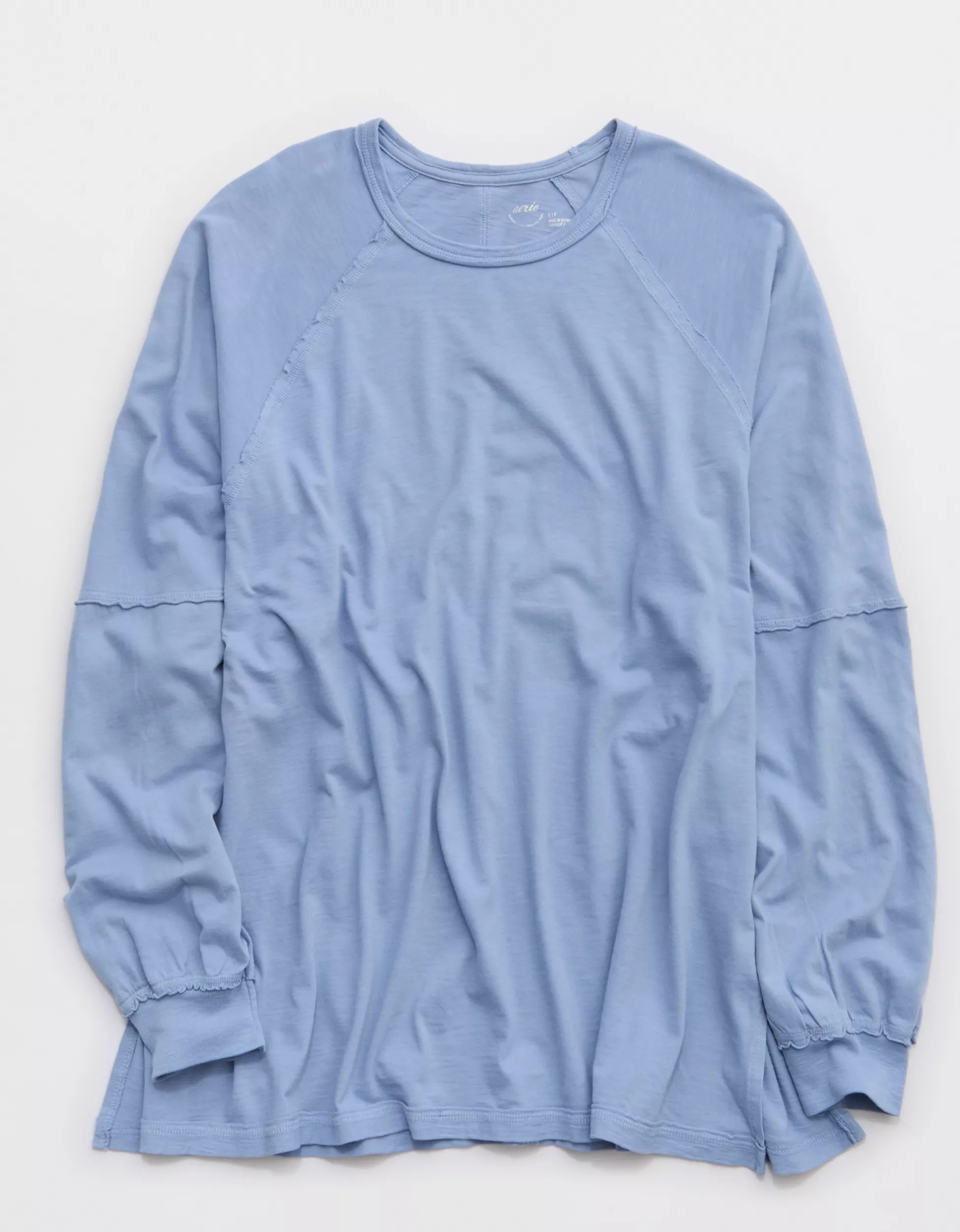 Aerie Cozy Long Sleeve Oversized Boyfriend T-Shirt | American Eagle Outfitters (US & CA)
