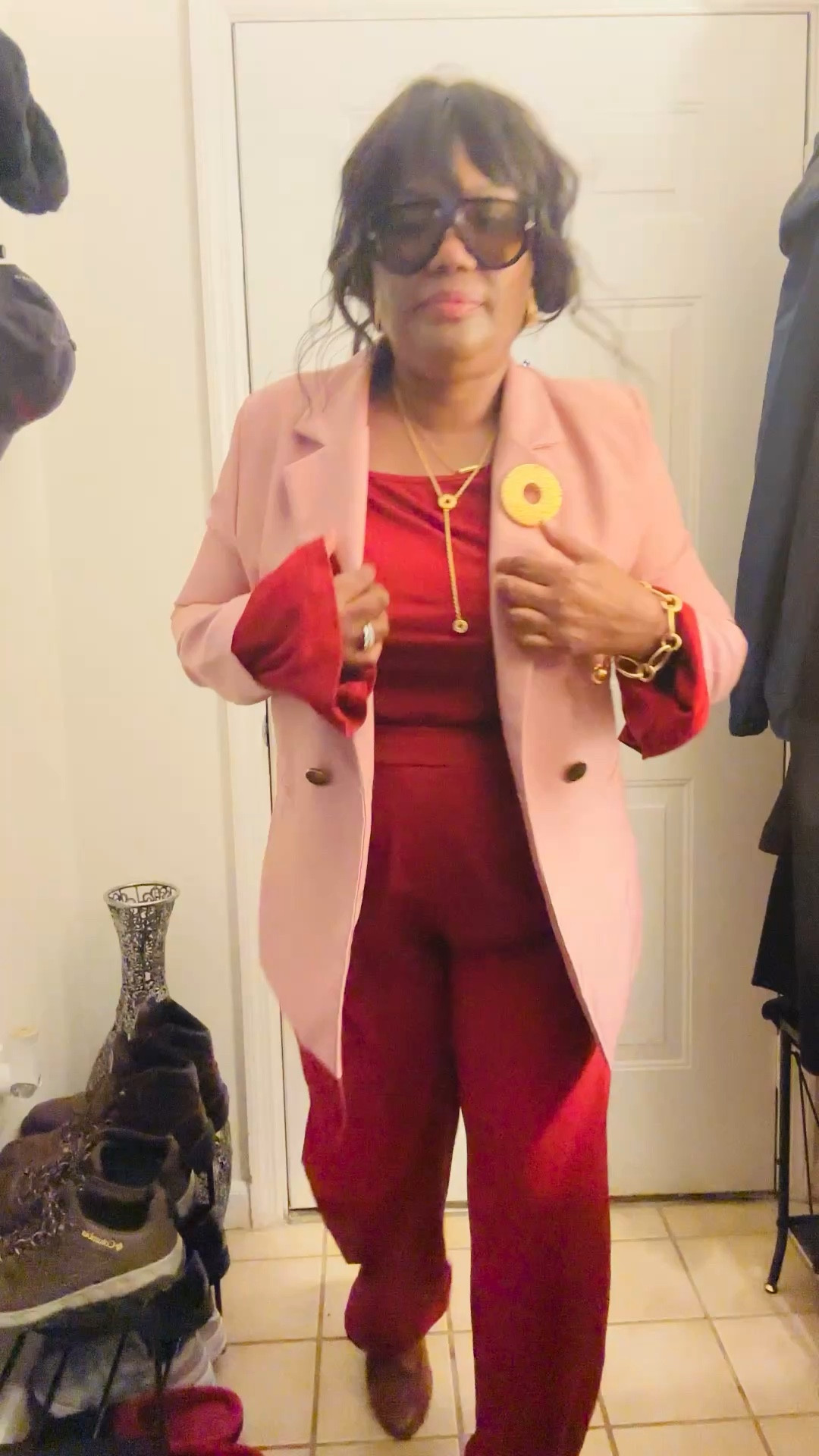 CEO Energy (But Make it Wine) 🍷💼
Power dressing doesn’t always mean a black suit. Today, we’re leaning into those deep wine tones for a look that says "I’ve got this" before I even say a word.
The dusty rose blazer adds just enough softness to the structure, and the matching bag keeps everything tight. The best part? The loafers. Because real power is being able to run the meeting and catch the train in total comfort.
• Monochrome: Wine top + Wine pants
• The Pop: Dusty Rose blazer
• The Power Move: Structured bag + Loafers

#LTKSpringSale #LTKWorkwear #LTKootd