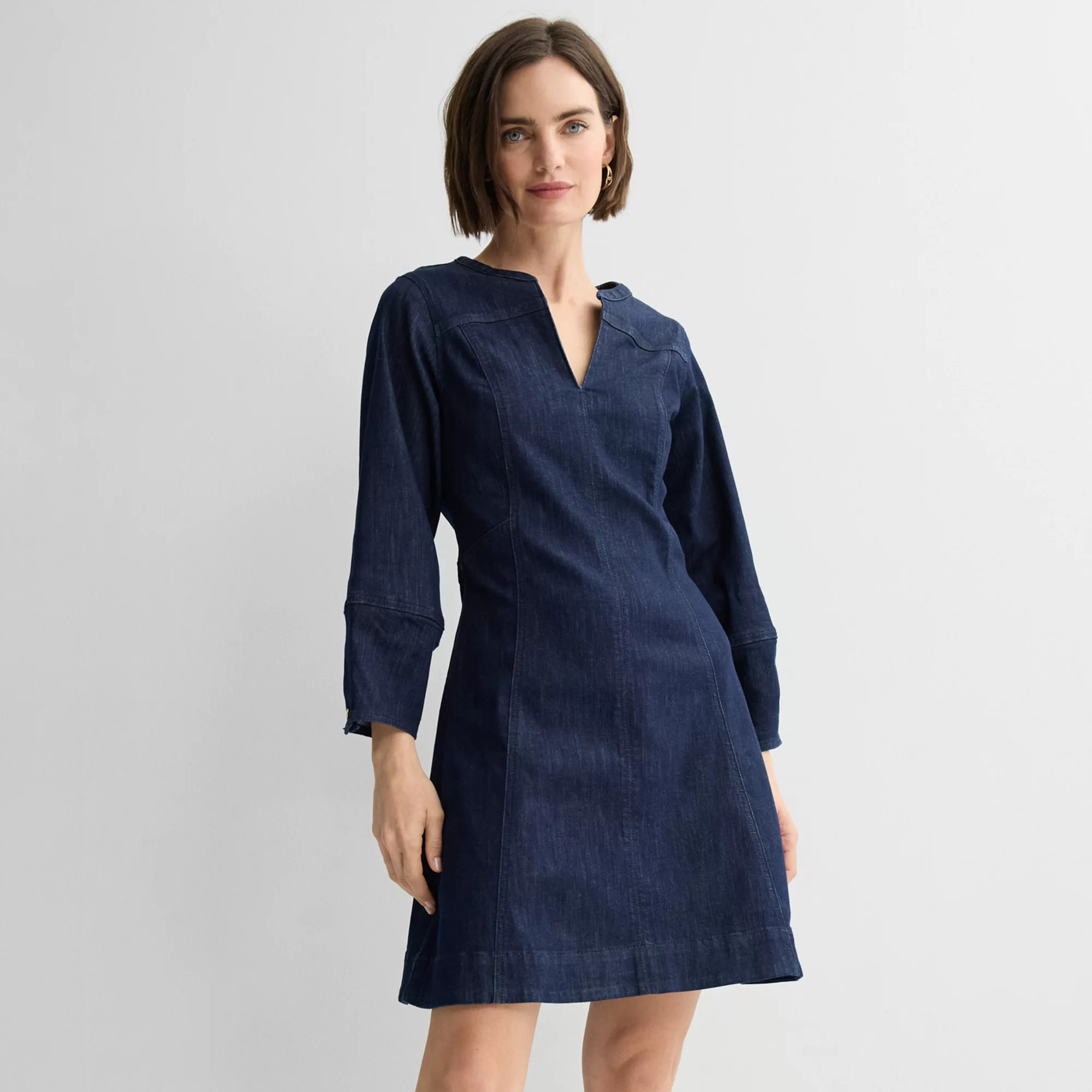 Women's Nine West Barrel Sleeve Mini Dress, Size: 16, Dark Rinse Blue | Kohl's