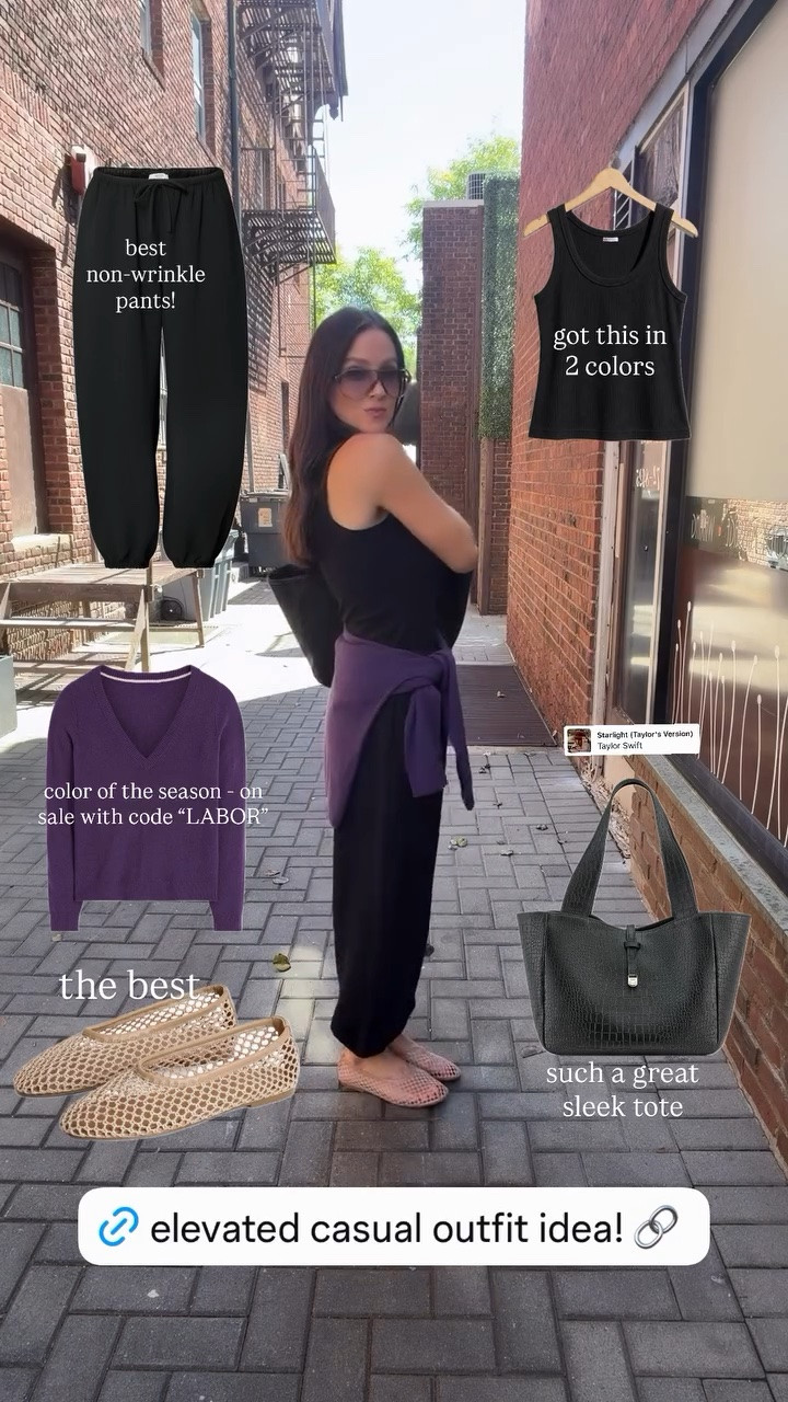 Elevated casual outfit idea for carpool, running errands etc!
The best non wrinkle pants, a staple tank, sweater in a color of the season - on sale with code “LABOR” and the shoes you can walk in with no issues. So easy! Did my true size in all.

#LTKdayinmylife #LTKOver40 #LTKSeasonal