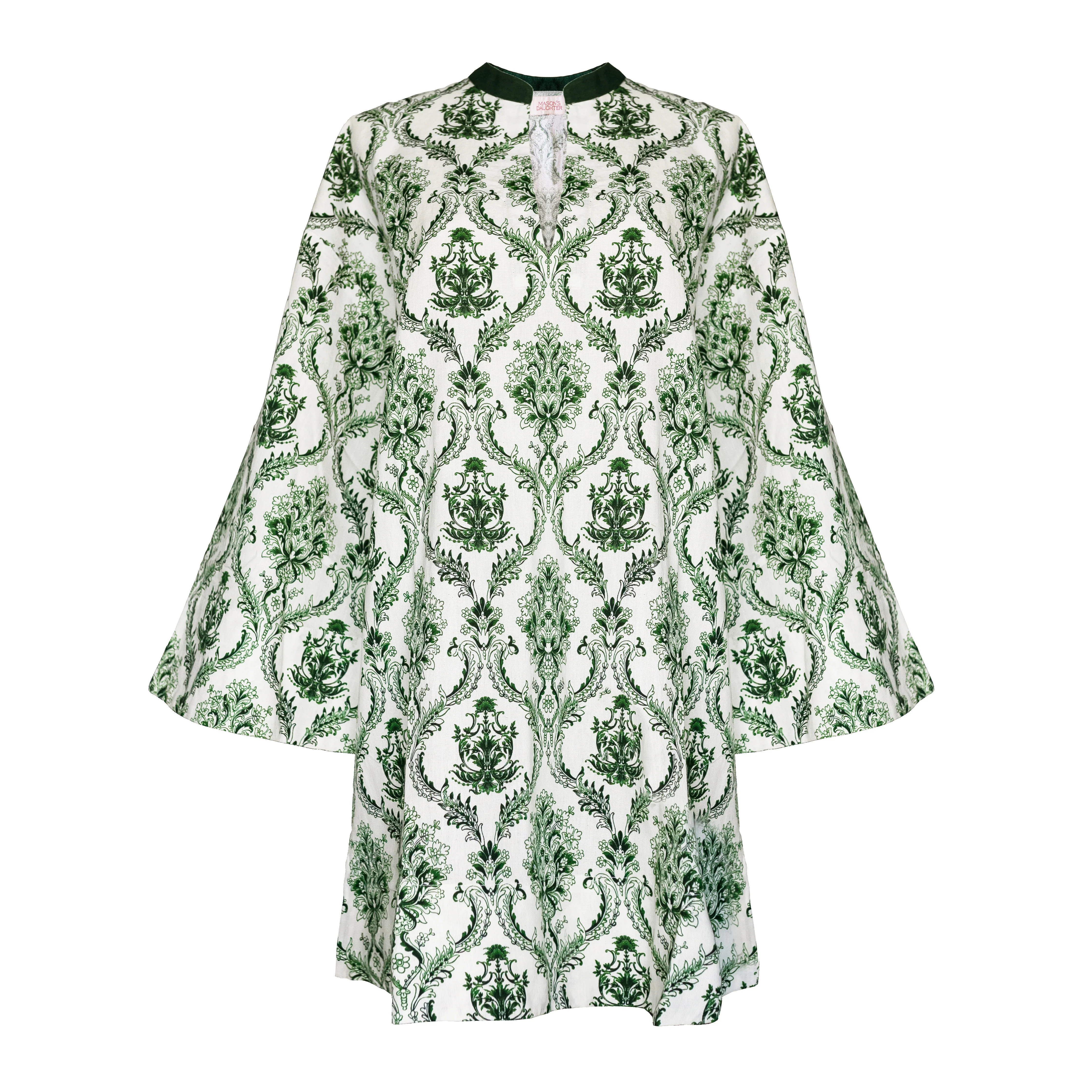 Tunic Dress, Green and Ivory Trellis Print | The Avenue