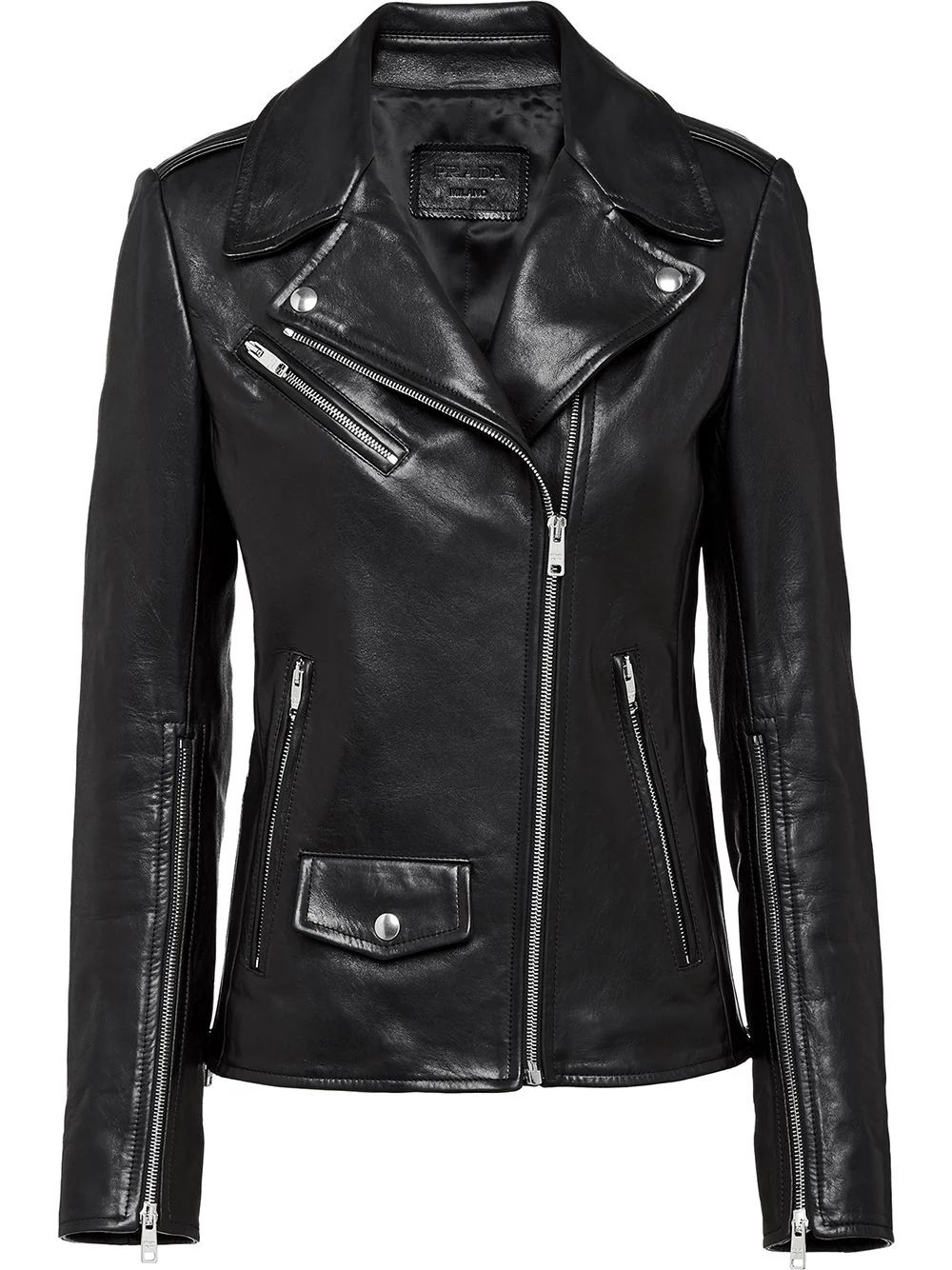 Prada Nappa Leather Biker Jacket - Farfetch | Farfetch Global