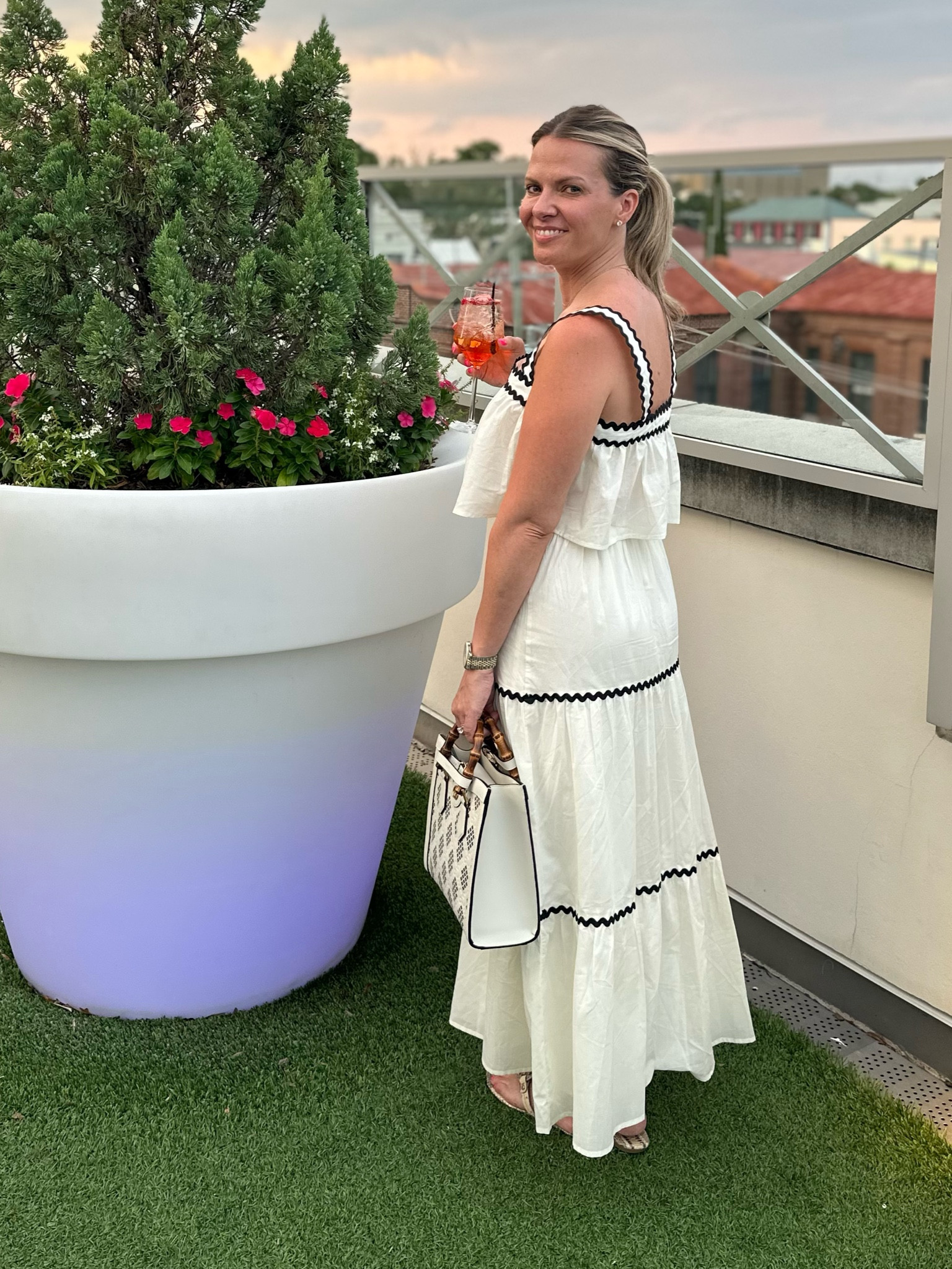 What I wore to brunch in Charleston | bachelorette outfit | Two piece set - top and skirt combo 

Gucci Diane | petal + pup

#LTKOver40 #LTKFindsUnder100 #LTKItBag