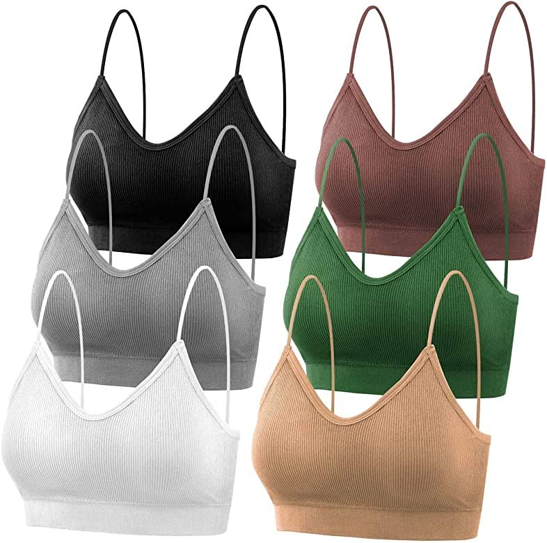 PAXCOO Bras for Women Pack of 6, Bralettes for Women Padded, Sports Bras for Women | Amazon (US)