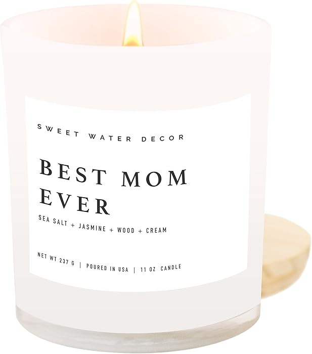 Sweet Water Decor Best Mom Ever Candle - Mother's Day Ideas for Mom, New Mom Gift, Spa Scented Mo... | Amazon (US)