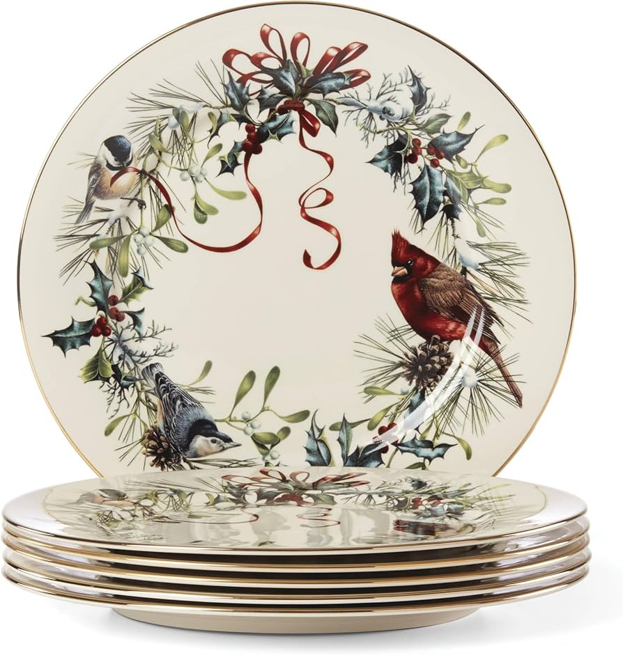 Lenox 835219 Winter Greetings 6-Piece Dinner Plate Set, 10.75" | Amazon (US)