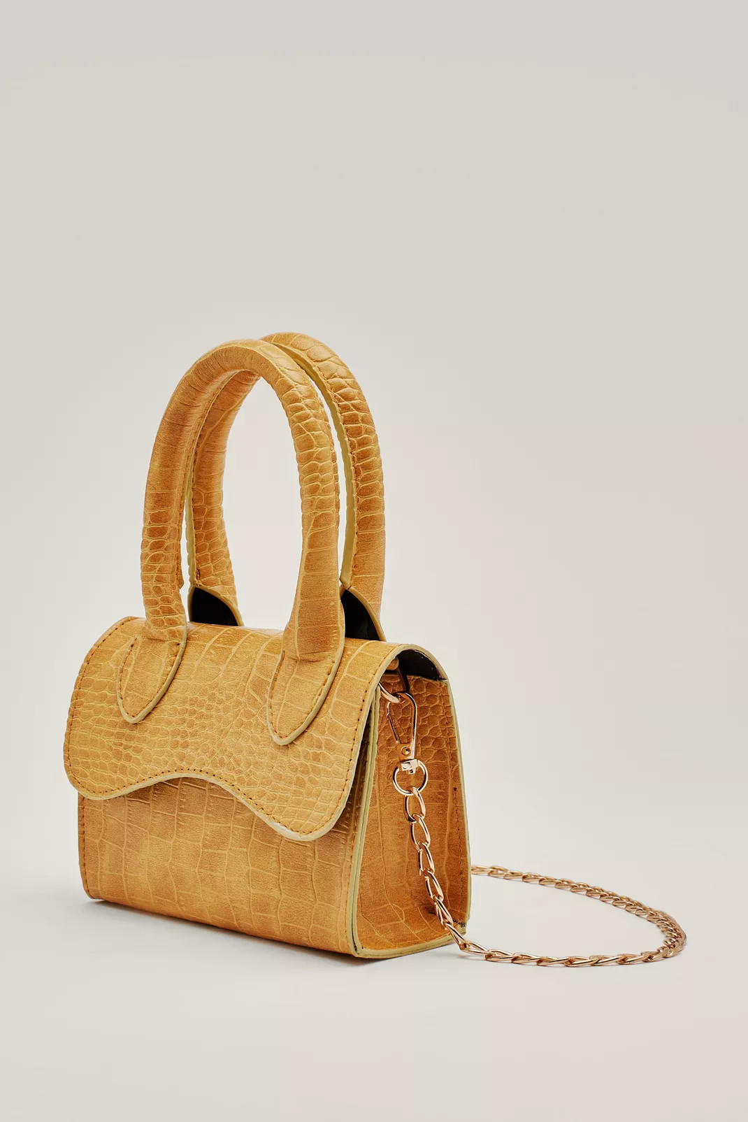 Faux Leather Croc Mini Crossbody Bag | Nasty Gal (US)