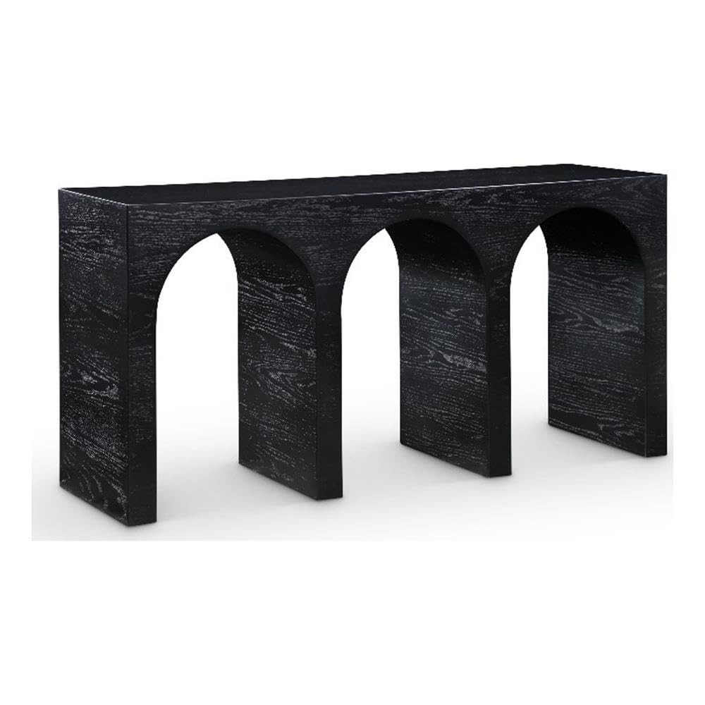 Meridian Furniture 459Black-T June Collection Mid-Century Oak Wood Console Table, Black, 3 Arch B... | Amazon (US)