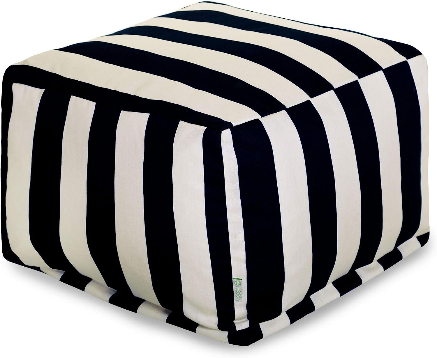 Majestic Home Goods Vertical Stripe-Black ottoman, pouf, cube, Large, | Amazon (US)