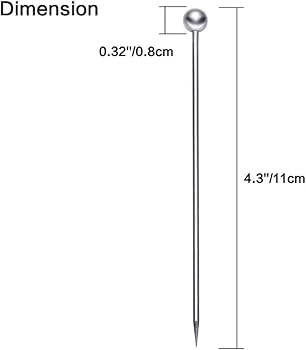 50 Pieces Stainless Steel Cocktail Picks Metal Martini Picks 4.3 inch | Amazon (US)