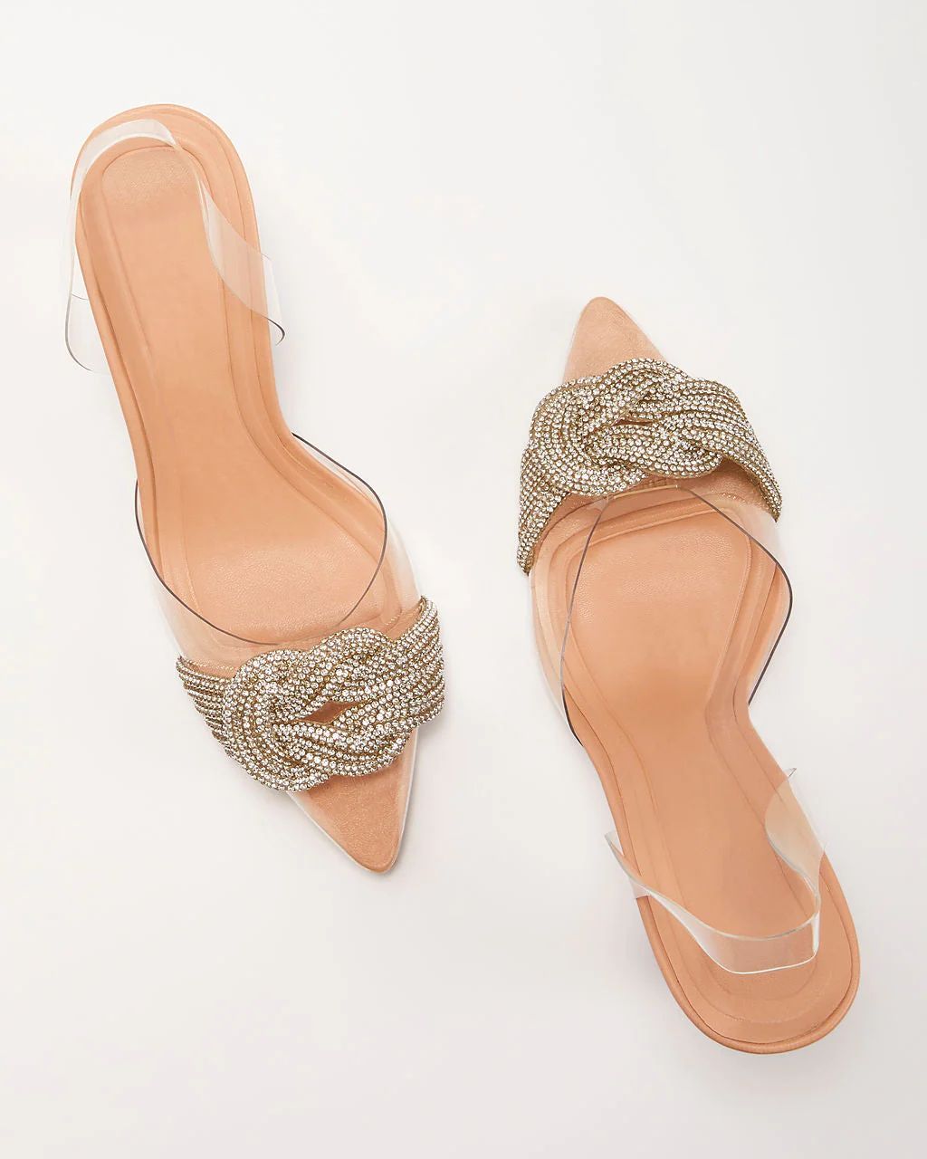 Flirty Femme Rhinestone Clear Strap Heels | VICI Collection