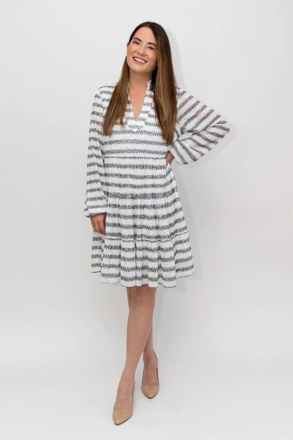 Charlotte Stripe Sequin Dress | Sail to Sable