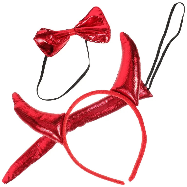Hims 1 Set Halloween Devil Costume Role Playing Devil Ox Horn Bowtie Tail Headband | Walmart (US)
