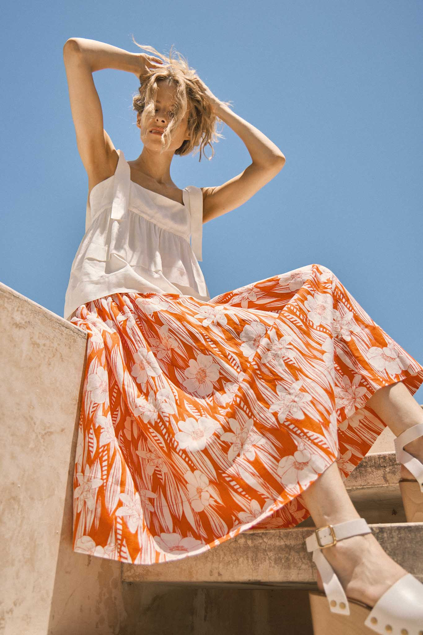 Fallon Skirt | Pleated Midi Skirt | Hunter Bell | Hunter Bell