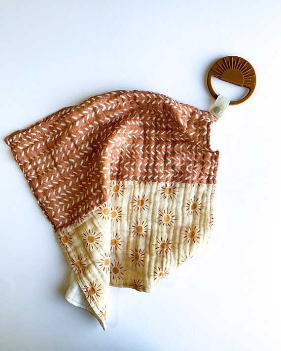 Muslin Lovey Boho Sun Daisies  Security Blanket  Sun Teether | Etsy | Etsy (US)