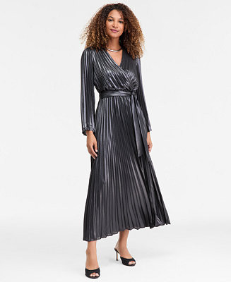 Women's Pleated Metallic Maxi Dress, Macy's Exclusive | Macy's