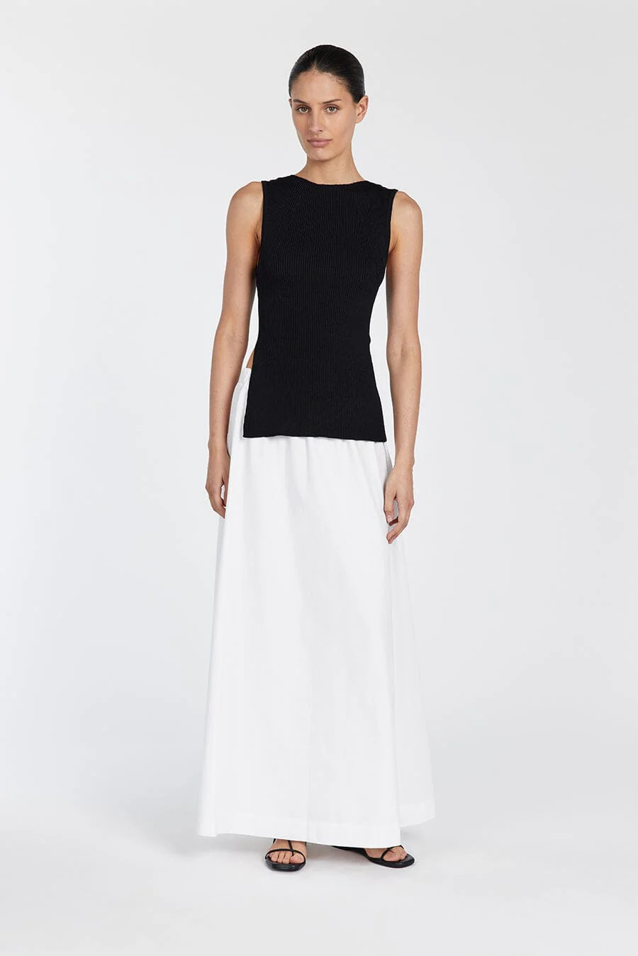 SOFIA BLACK KNIT TUNIC TOP | DISSH