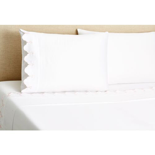 Scallop Sheet Set, White | One Kings Lane