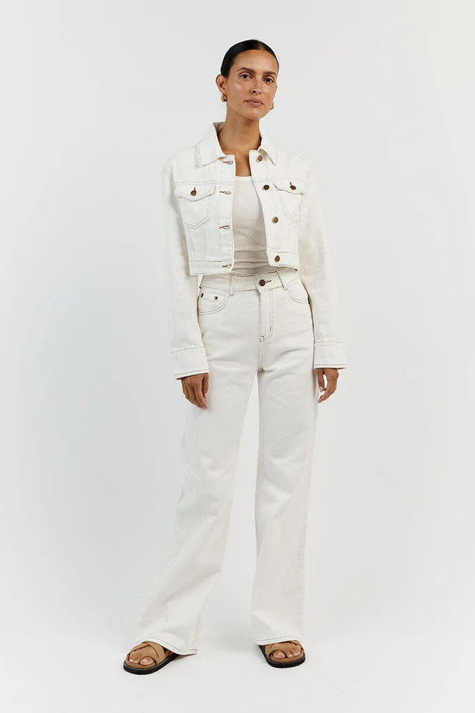 DEVIN OFF WHITE WIDE LEG DENIM JEAN | DISSH