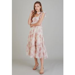 Sun-Soaked Floral Tie-Strap Maxi Dress | Chicwish