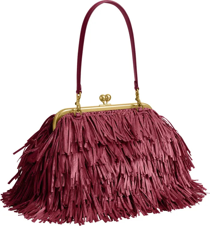 COACH Kisslock Fringe Straw Frame Bag | Nordstrom | Nordstrom
