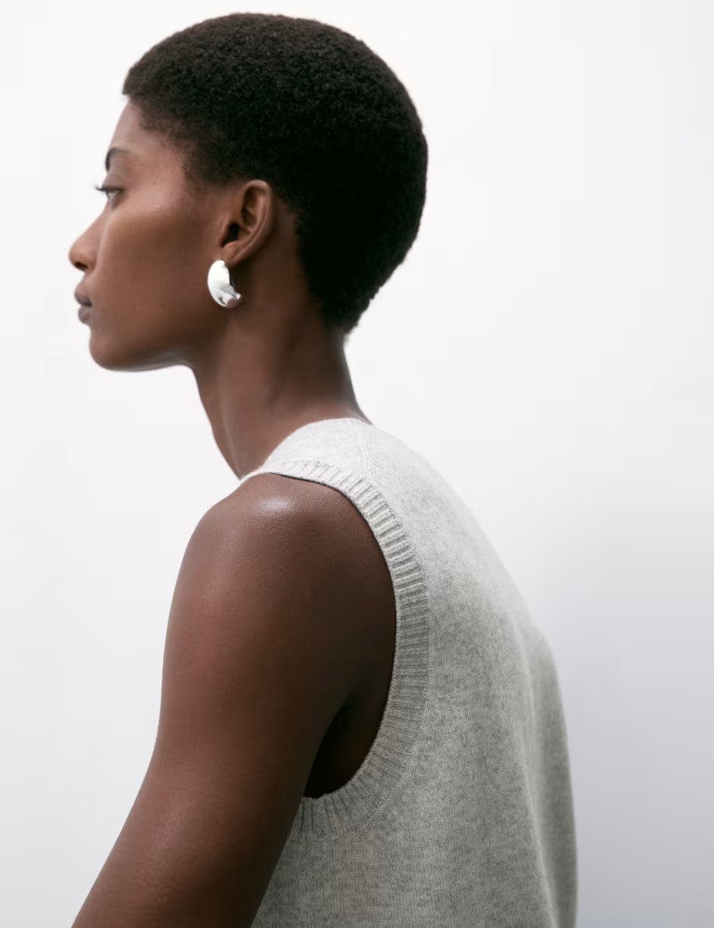 Pure Cashmere Tipped Detail Knitted Vest | Marks & Spencer (UK)