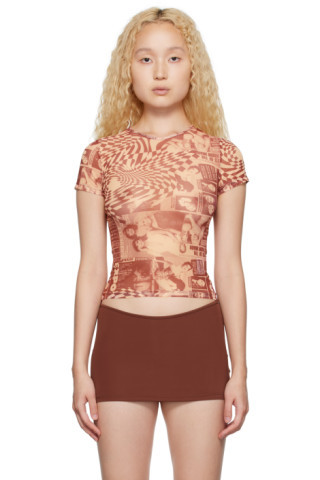 Miaou - Red Recycled Polyester T-Shirt | SSENSE