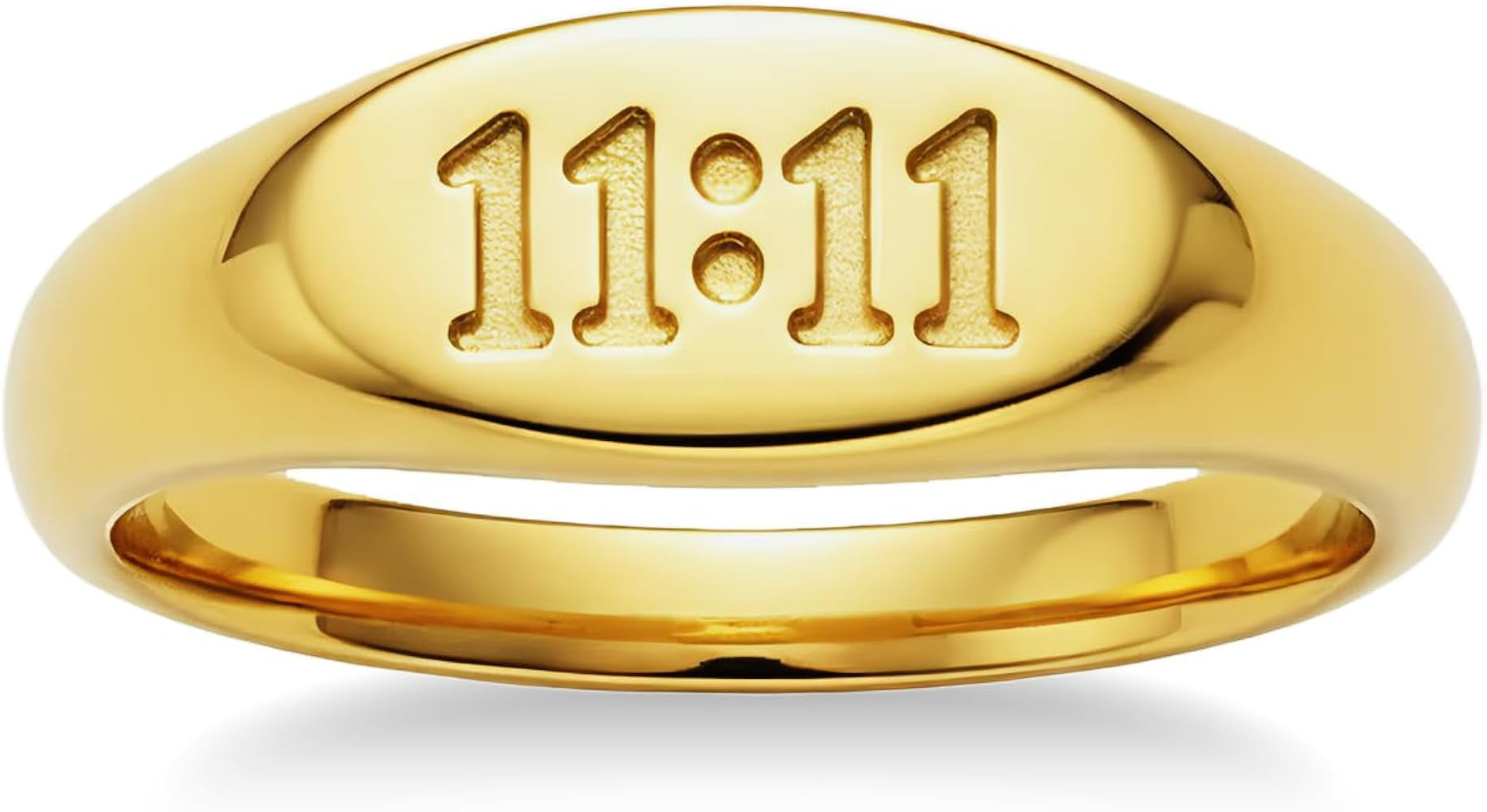 1111 Angel Number Engraved Signet Rings for Women Men,Spiritual Ring | Amazon (US)