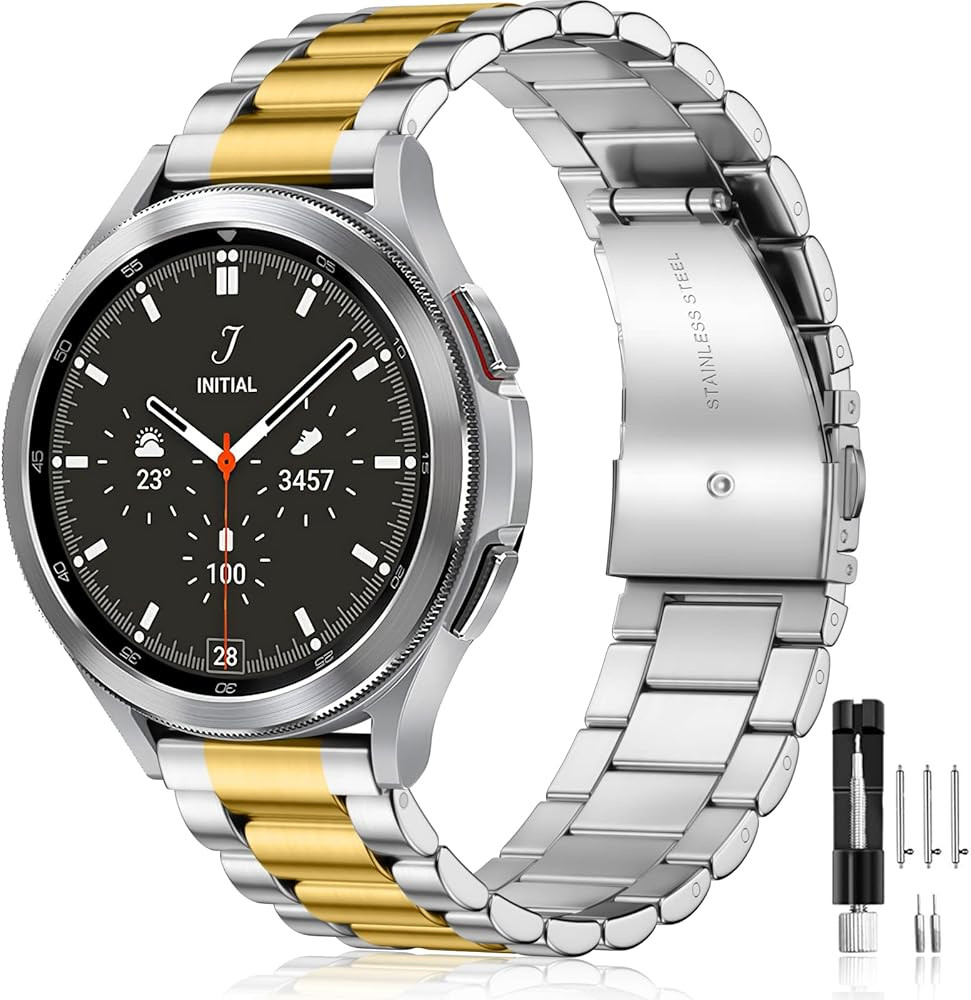 Lerobo Stainless Steel Band Compatible with Samsung Galaxy Watch 8 7 6 5 4 FE 40mm 44mm 45mm/Gala... | Amazon (US)