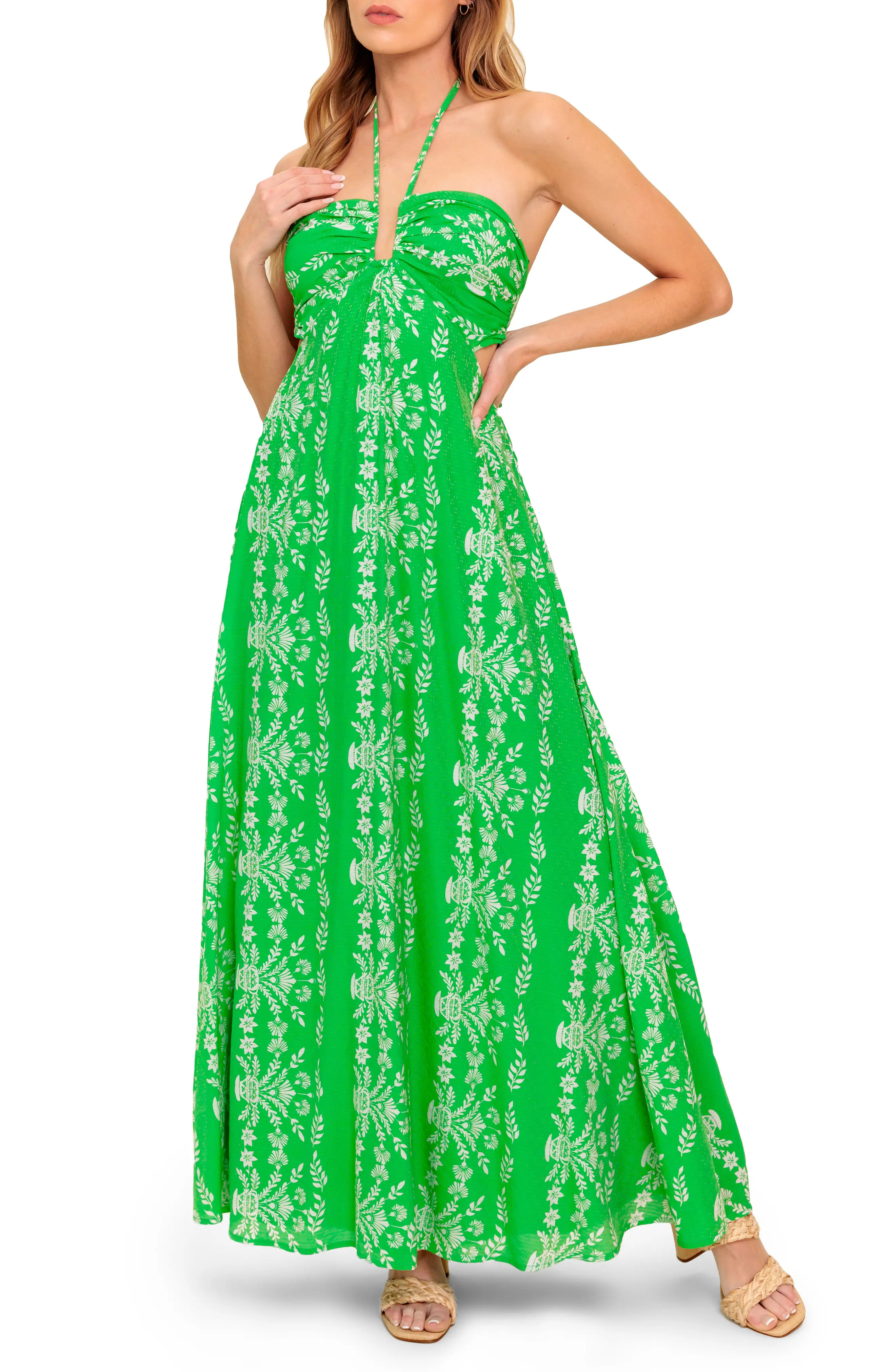 Halter Tie Back Maxi Dress (Women) | Nordstromrack | Nordstrom Rack