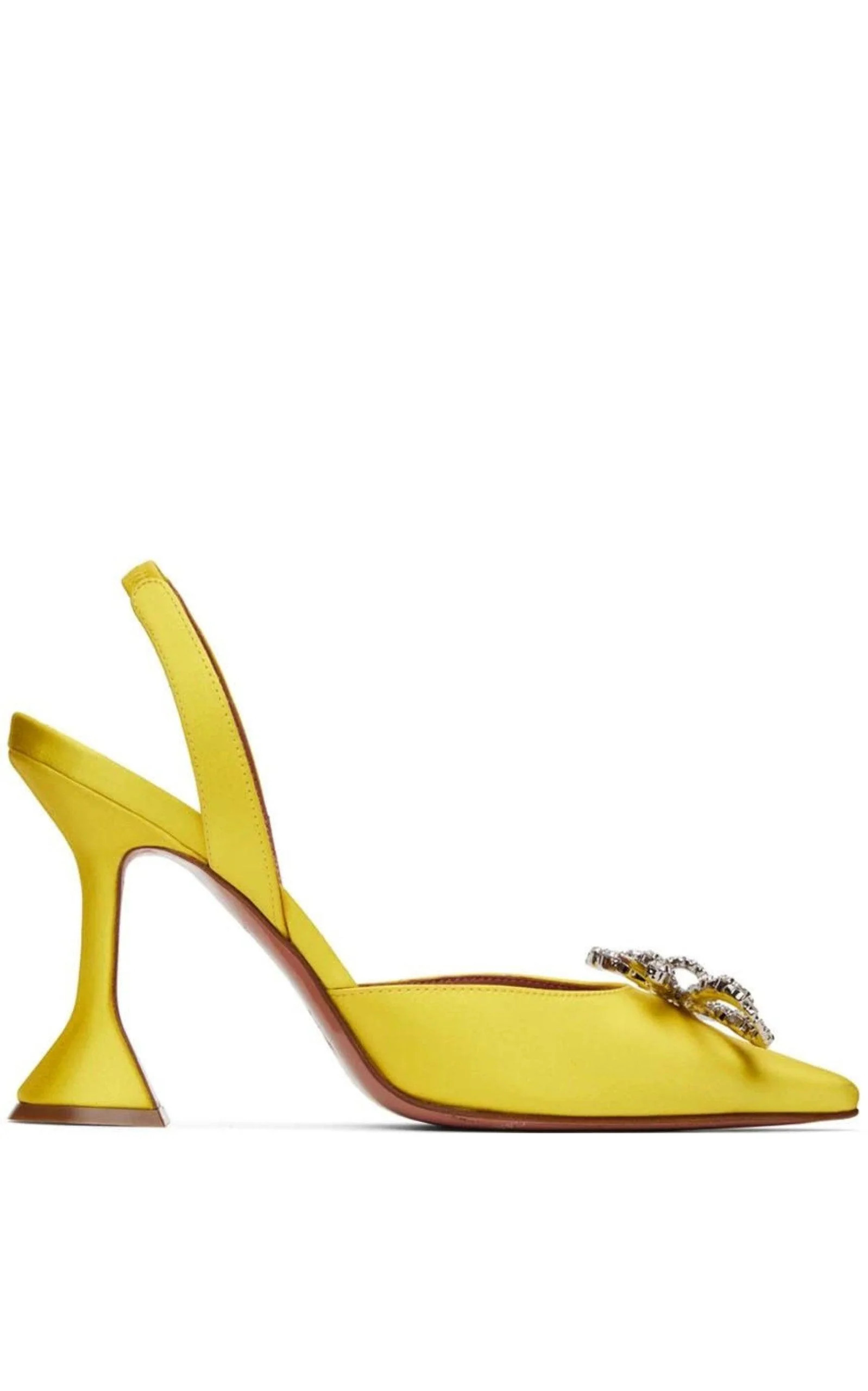 Amina Muaddi Yellow Rosie Sling Heels in Yellow - Runway Catalog | Runway Catalog