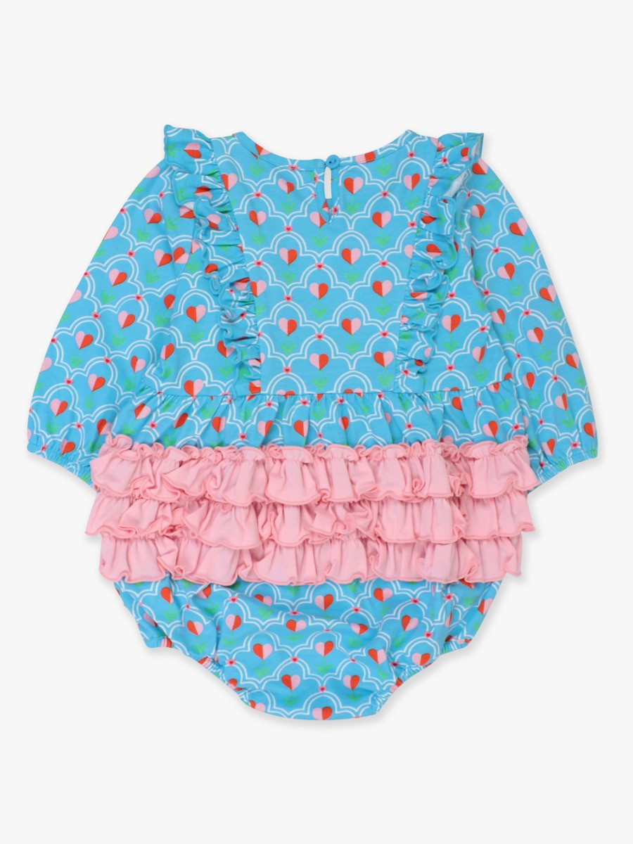 Long Sleeve Waterfall Bubble Romper | RuffleButts / RuggedButts