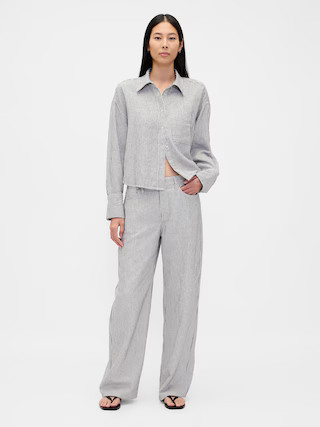 Linen-Cotton Wide-Leg Pants | Gap (US)