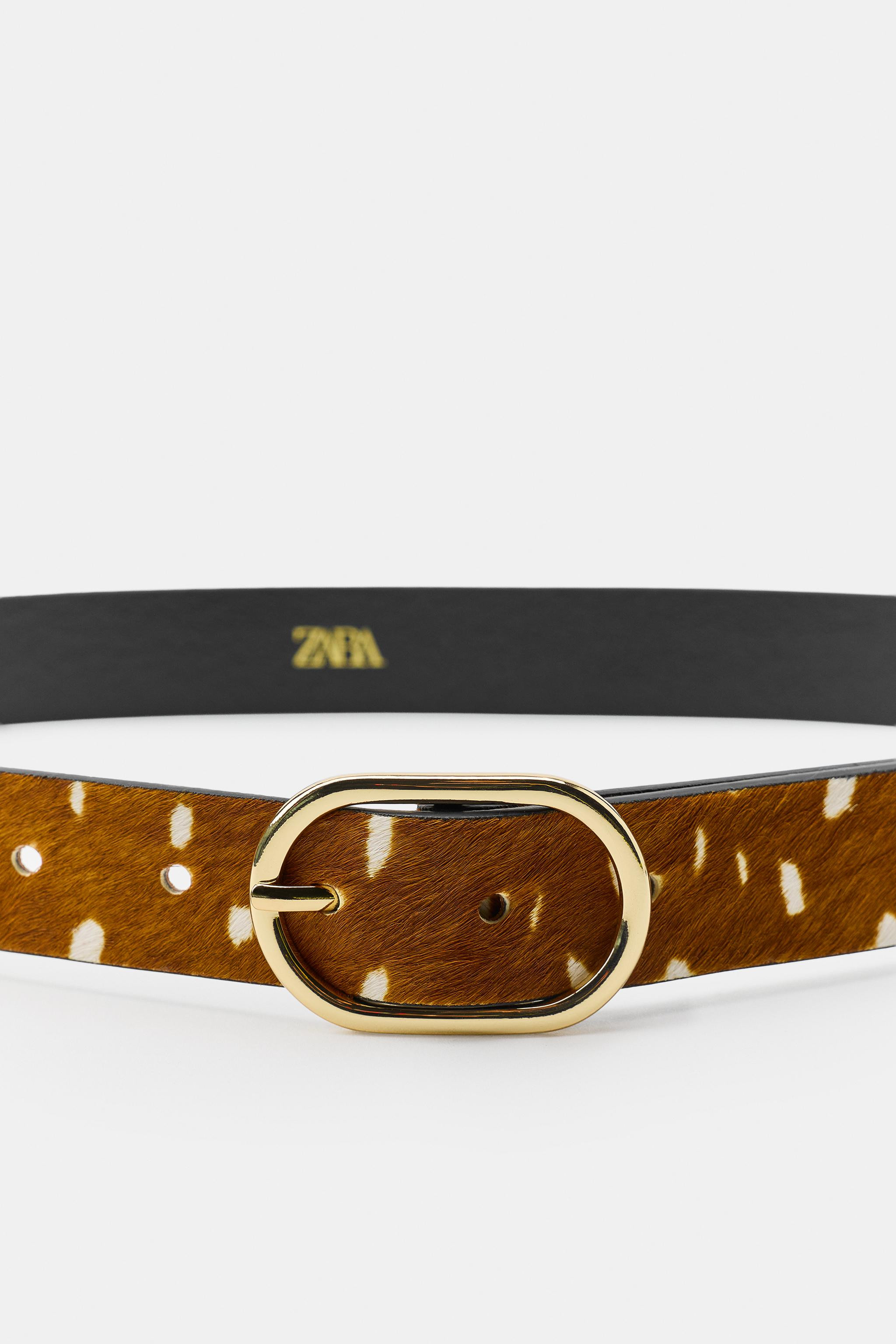 100% LEATHER PRINTED BELT | Zara AU