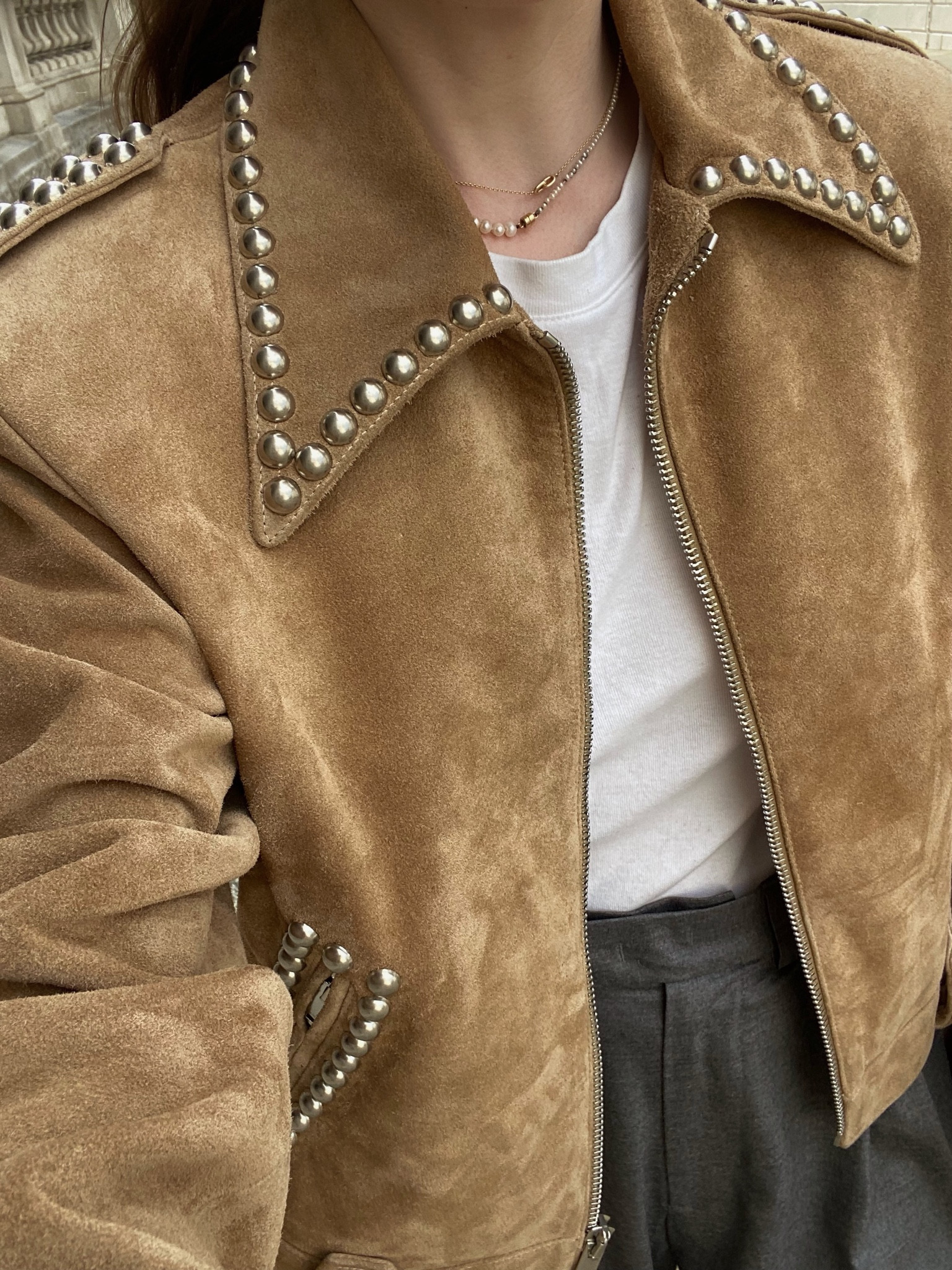 Studded suede jacket 🤎

#LTKSeasonal #LTKstyletip #LTKsalealert
