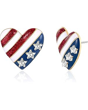 4th of July Earrings American Flag Earrings for Women USA Independence Day Earrings Red White Blu... | Amazon (US)
