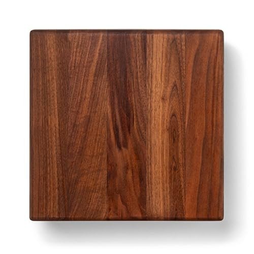 John Boos B Series Square Wooden Walnut Cutting Board 9”x9” – 1.5” Thick, 3-lb Non-Reversible Butcher Block with Wood Bun Feet & Edge-Grain | Amazon (US)