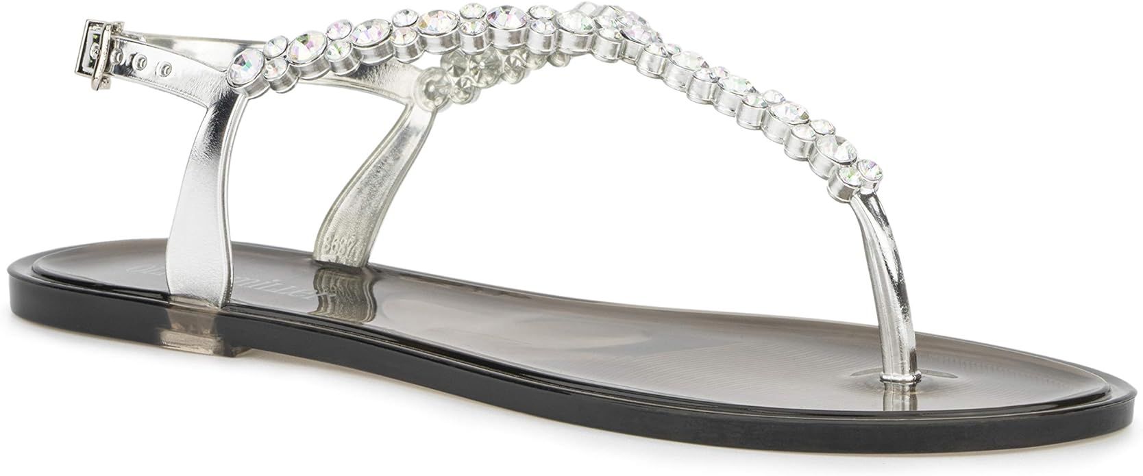 Olivia Miller Women’s Fashion Ladies Shoes, Moulin PVC Jelly w Embellished Rhinestones & Adjust... | Amazon (US)