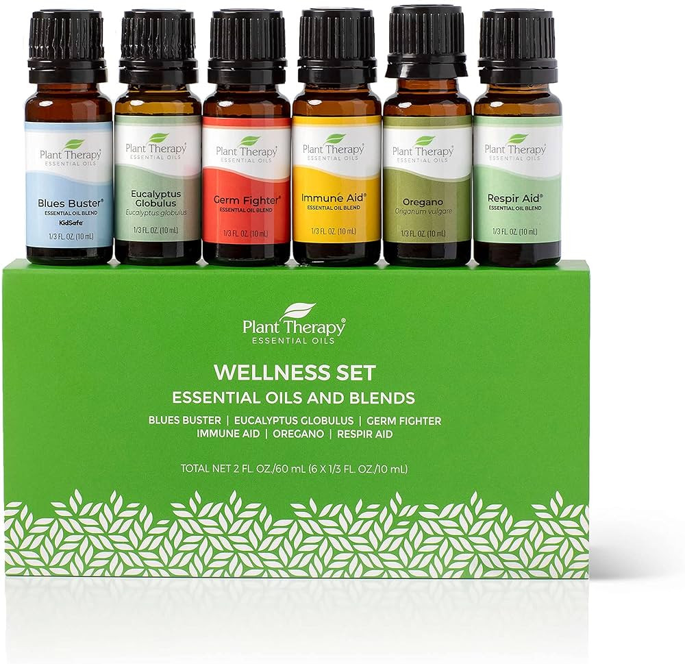 Plant Therapy Wellness Essential Oil Gift Set 10 mL (1/3 oz) Each Set Includes: Germ Fighter, Imm... | Amazon (US)