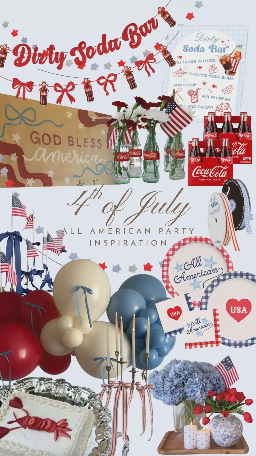 Red, white, and cute. 🇺🇸✨

If you’re hosting this 4th of July, consider this your sign to go all out with a festive soda bar, patriotic florals, balloons, and the sweetest red, white, and blue details. Saving this one for all my fellow party planners. ❤️🤍💙

#4thOfJulyParty #PatrioticPartyDecor #DirtySodaBar #PartyInspiration #SummerEntertaining

#LTKHome #LTKSeasonal #LTKSaleAlert