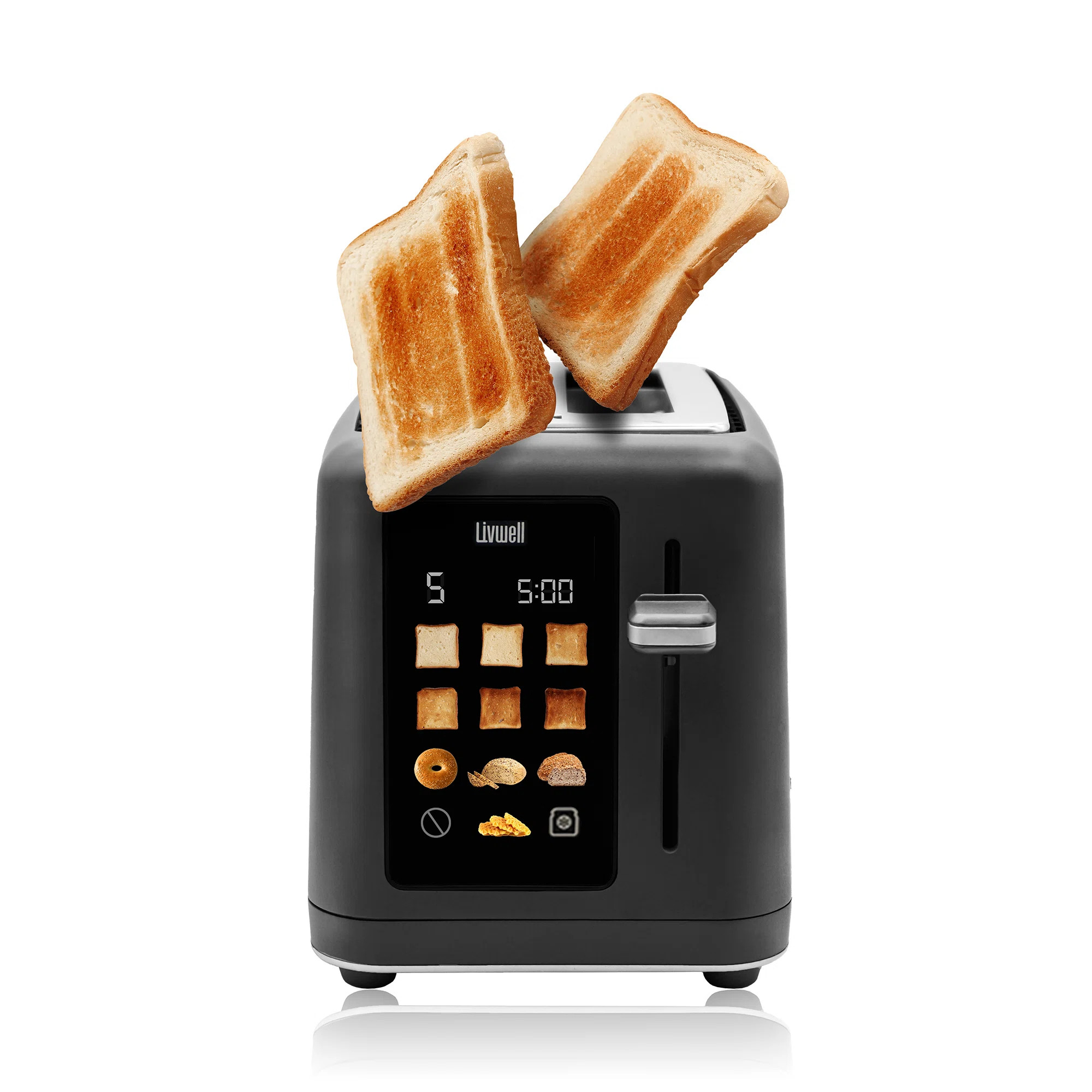 Livwell Matte Black Led 2-slice Smart Touch Toaster | Wayfair North America