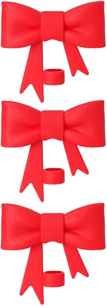 10mm Bow Shape Straw Topper for Stanley Cup (3PCS Red) | Amazon (US)