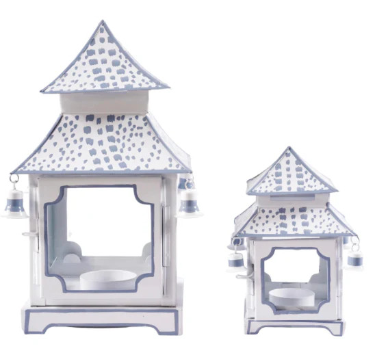 Dot French Blue Pagoda Lantern (4 Sizes) | The Enchanted Home