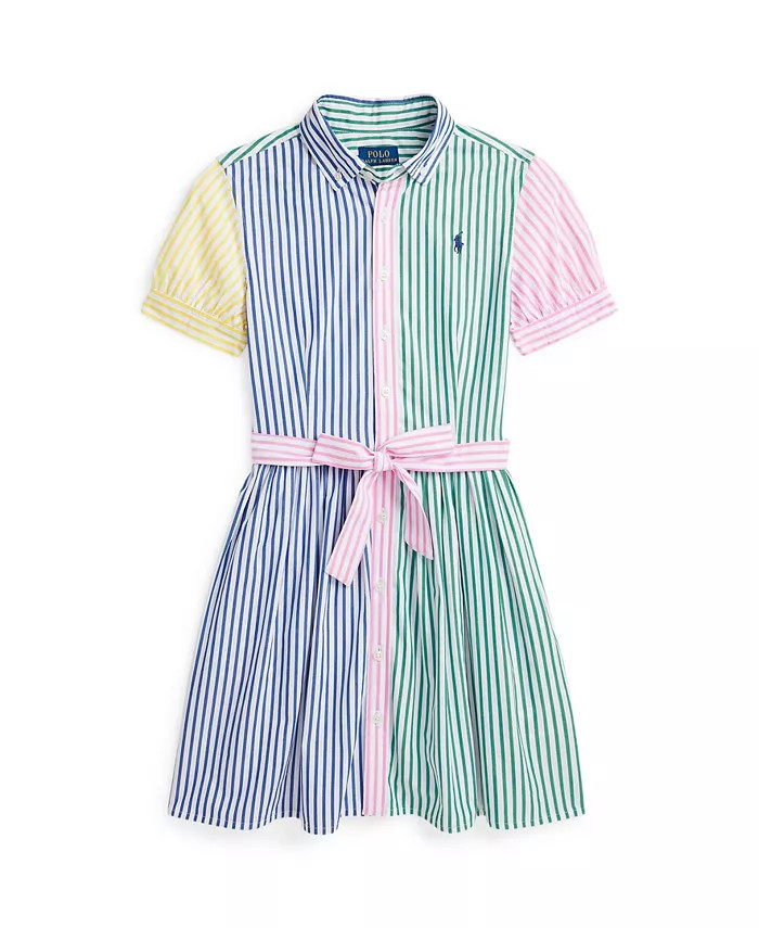 Polo Ralph Lauren Big Girls Striped Cotton Fun Shirtdress - Macy's | Macy's