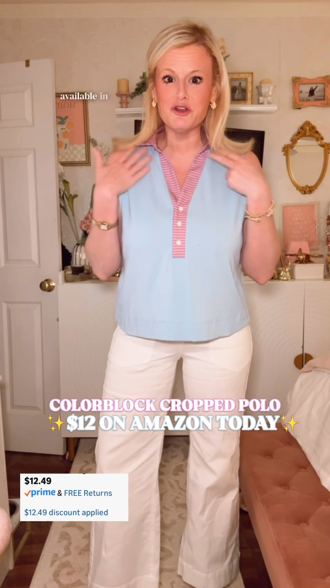 colorblock polo tank top women | preppy cropped top women | spring tops women | country club top women | Amazon spring top

This colorblock cropped polo top is $12 today only and it is giving everything.

Striped contrast v-neck collar. Three button placket. Colorblock design. 

Cropped length that pairs perfectly with white trousers, shorts, or a tennis skirt. Soft lightweight polyester cotton blend that is breathable all day.

I’m in a medium — true to size. Eight colors.

Code TR7RTUBP at checkout. Expires tonight at 11:59pm PT. After that it’s gone.

If you are searching:
colorblock polo top women
preppy cropped top
country club top women
tennis top women
golf top women
spring tops women
spring outfits 2026
spring break outfit
vacation outfits beach
work outfit women spring
casual spring top
Amazon spring top
cropped tank top women
sleeveless polo top
preppy spring outfit
sporty spring top
affordable preppy style

$12. Tonight only. Eight colors.
Code TR7RTUBP expires at 11:59pm PT.
⸻
colorblock cropped polo top amazon, preppy spring top women affordable, country club top amazon women, tennis top look for less, golf outfit top women, spring casual top amazon 2026, cropped polo tank women, striped collar top women spring, sporty preppy top affordable, amazon fashion spring top women
⸻
#AmazonFashion #SpringOutfits #PreppyStyle #CountryClub #TennisDress #LTKFindsUnder50 #LTKSeasonal #LTKSaleAlert #SpringTops #LTKActive

#LTKWorkwear #LTKActive #LTKSaleAlert