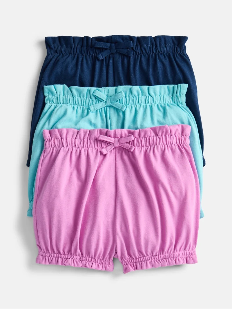 Wonder Nation Baby Girls' Bubble Shorts, 3-Pack, Sizes 0M-24M | Walmart (US)