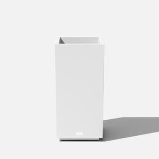 Block Medium White Plastic Square Planter with Drainage Holes (15.5 in. L x 15.5 in. W x 32 in. H... | The Home Depot