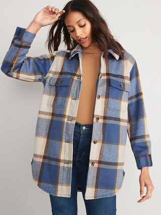 Plaid Soft-Brushed Utility Shacket for Women | Old Navy (US)