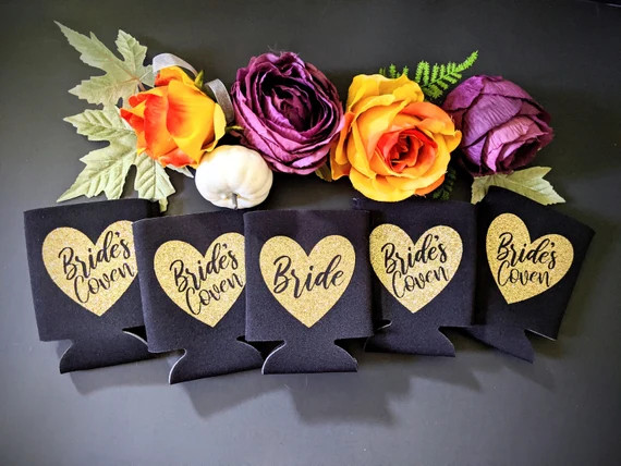 Bride's Coven Can Coolers / bridal party/ can cooler/ Halloween wedding/ bachelorette party/ witc... | Etsy (US)
