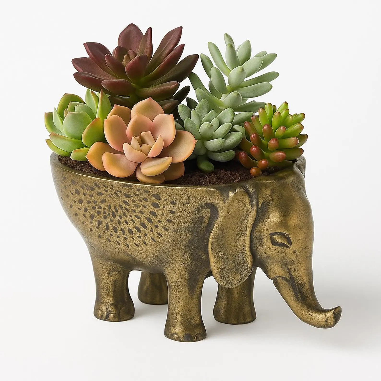 Gold Metal Elephant Planter | Succulent Planter | Elephant Planter Pot | Mother's Day Gift | Etsy (Global)